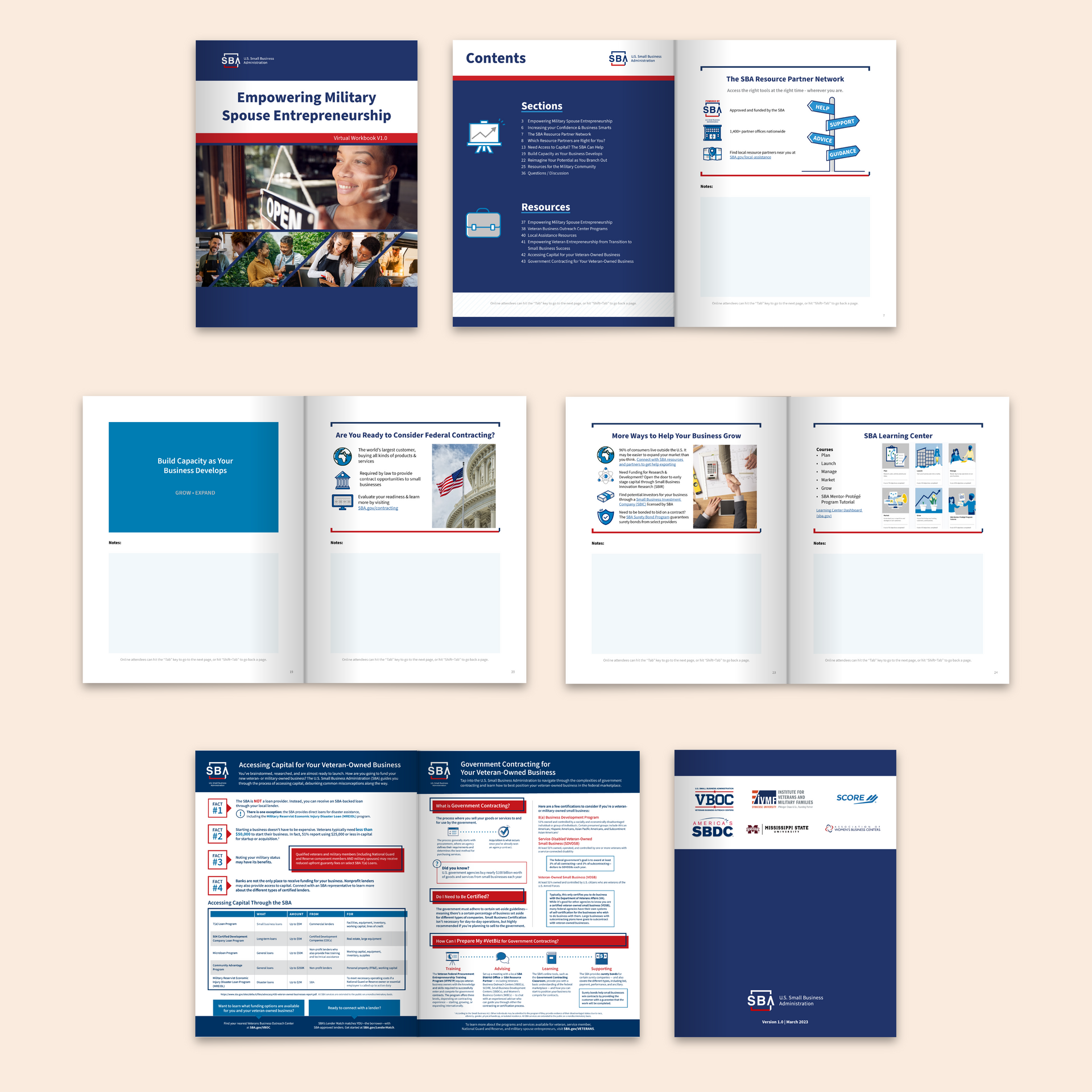 U.S. Small Business Administration (SBA) Office of Veterans Business Development (OVBD) Military Spouse Workbook.