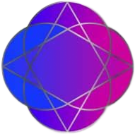 purple and blue circle with a diamond