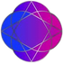 purple and blue circle with a diamond 