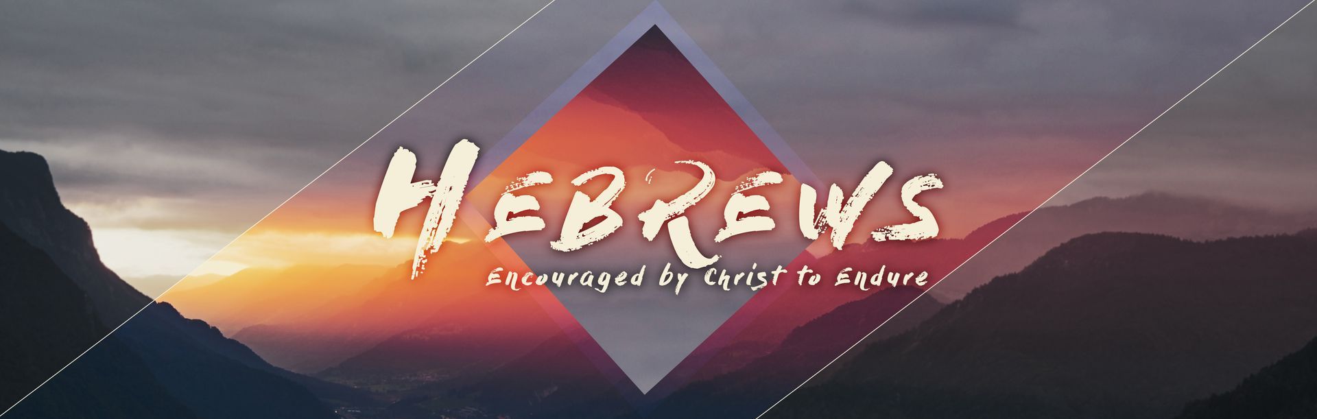 A picture of a mountain with the words hebrews on it