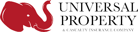 Red elephant graphic with "UNIVERSAL PROPERTY & CASUALTY INSURANCE COMPANY" text.