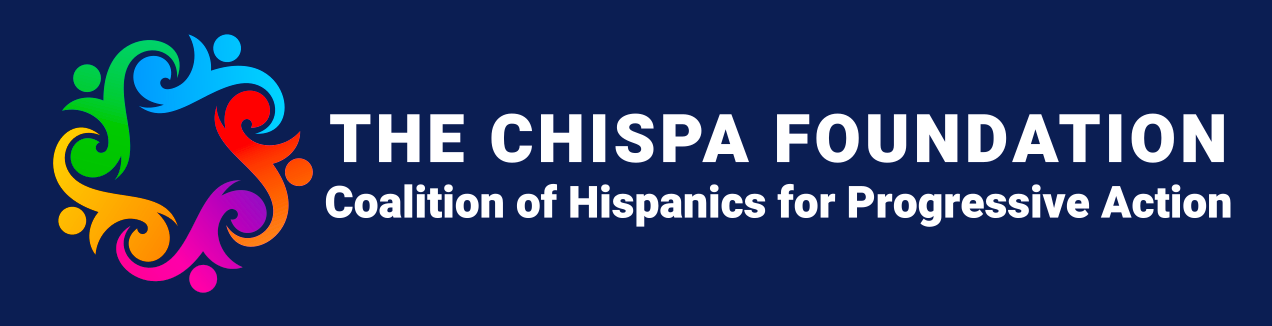 The CHISPA Foundation logo on a blue background, with colorful floral emblem and white text.