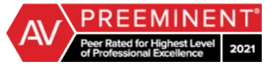 Martindale-Hubbell Preeminent Rating - Peer Rated for Highest Leve of Professional Excellence, 2021