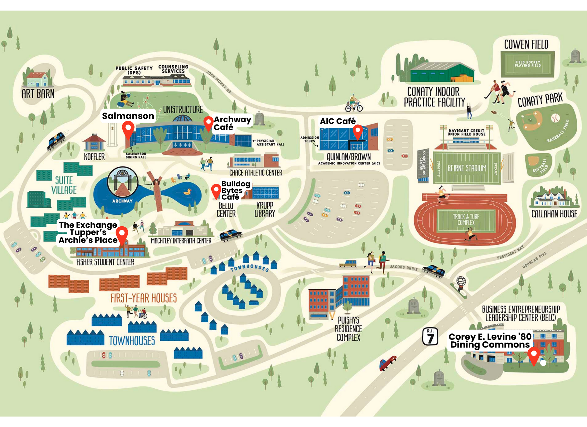 Bryant University Dining Map