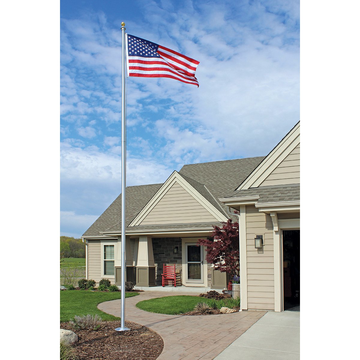 Sturdy USMade Aluminum Residential Flagpoles For Sale