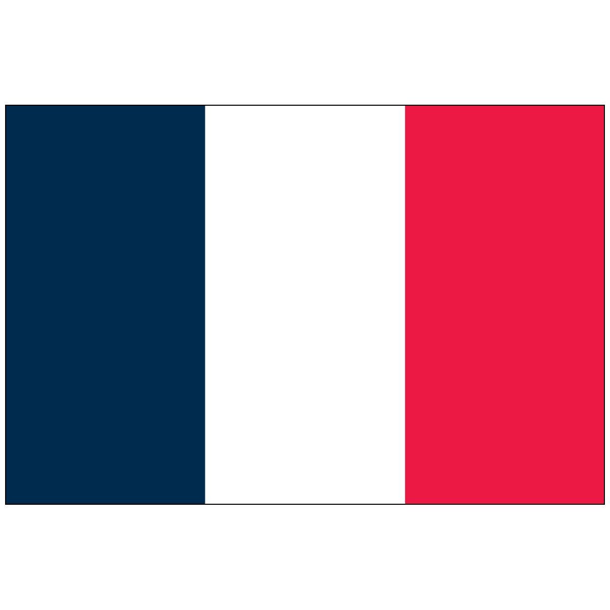 A blue , white and red flag on a white background.