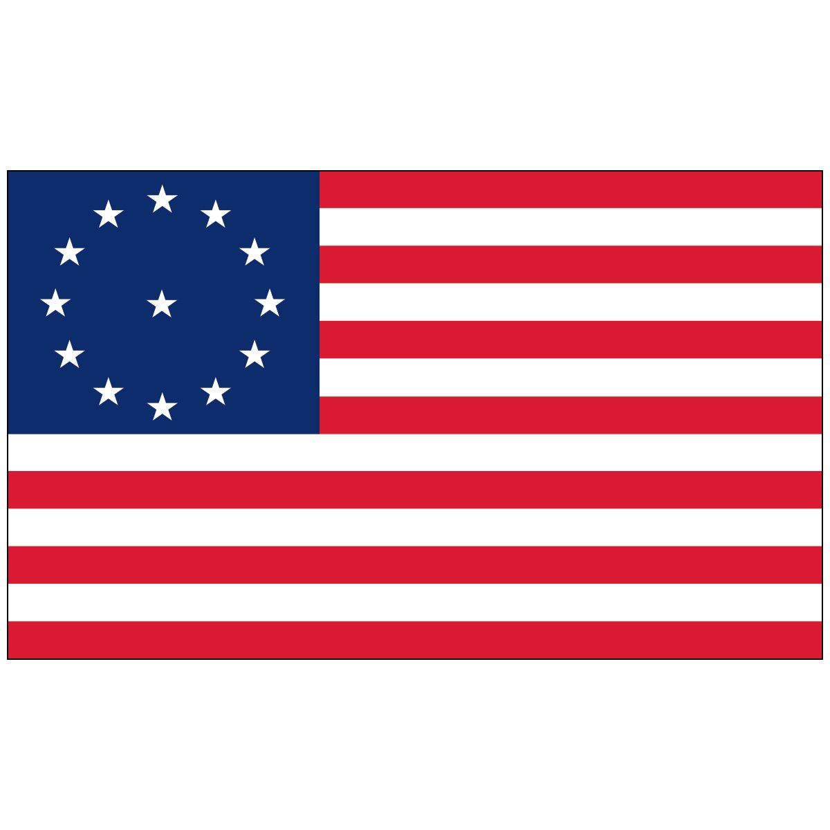 The flag of the united states of america has a circle of stars in the middle.