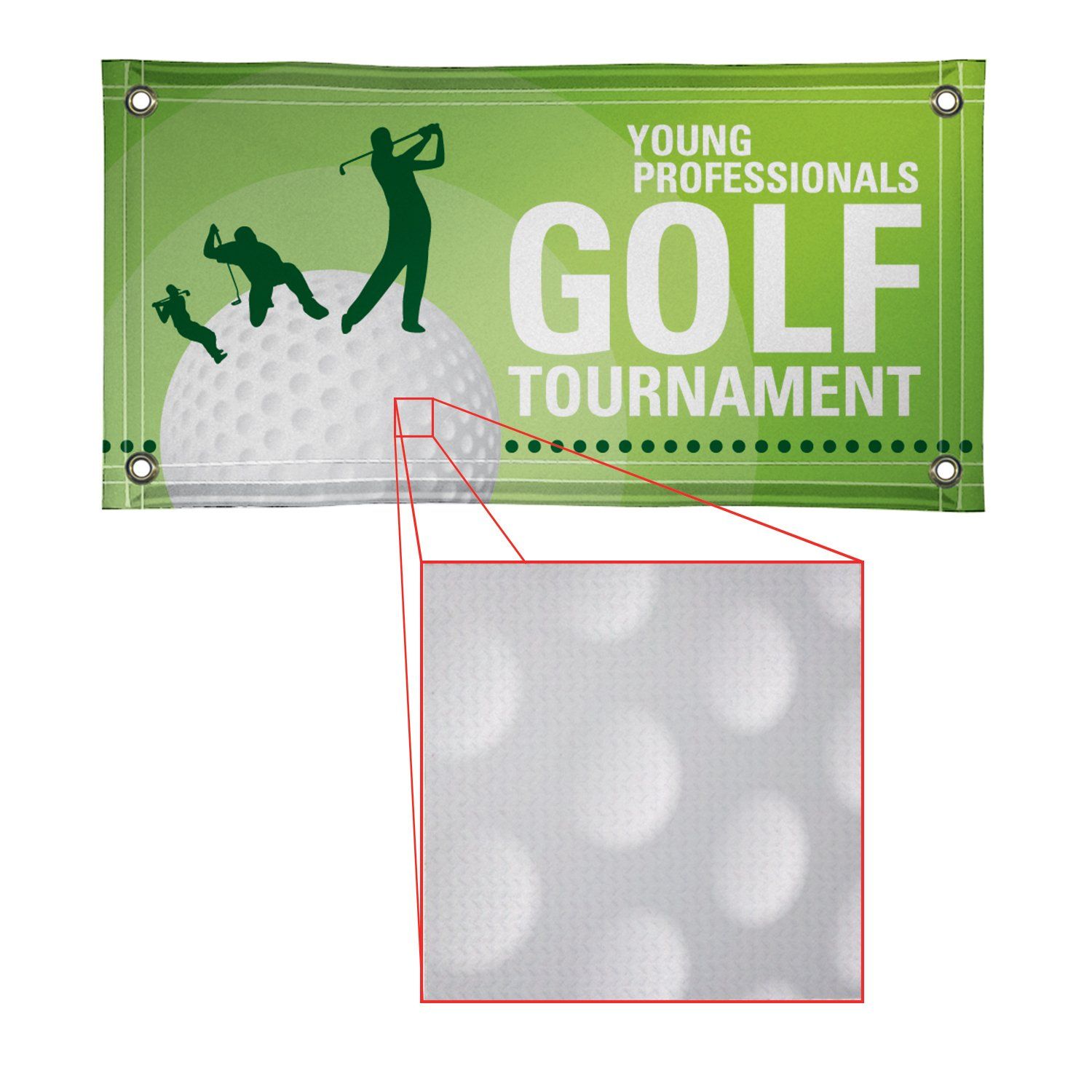 A banner for a young professionals golf tournament