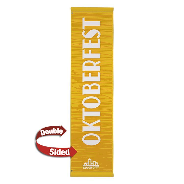 A yellow sign that says oktoberfest on it