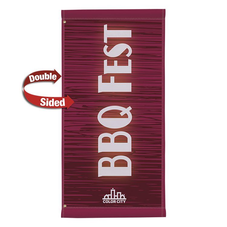 A banner for a bbq fest with a double sided design.