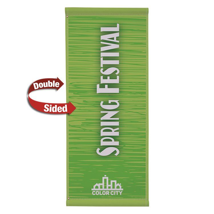 A green towel with the words `` spring festival '' on it.