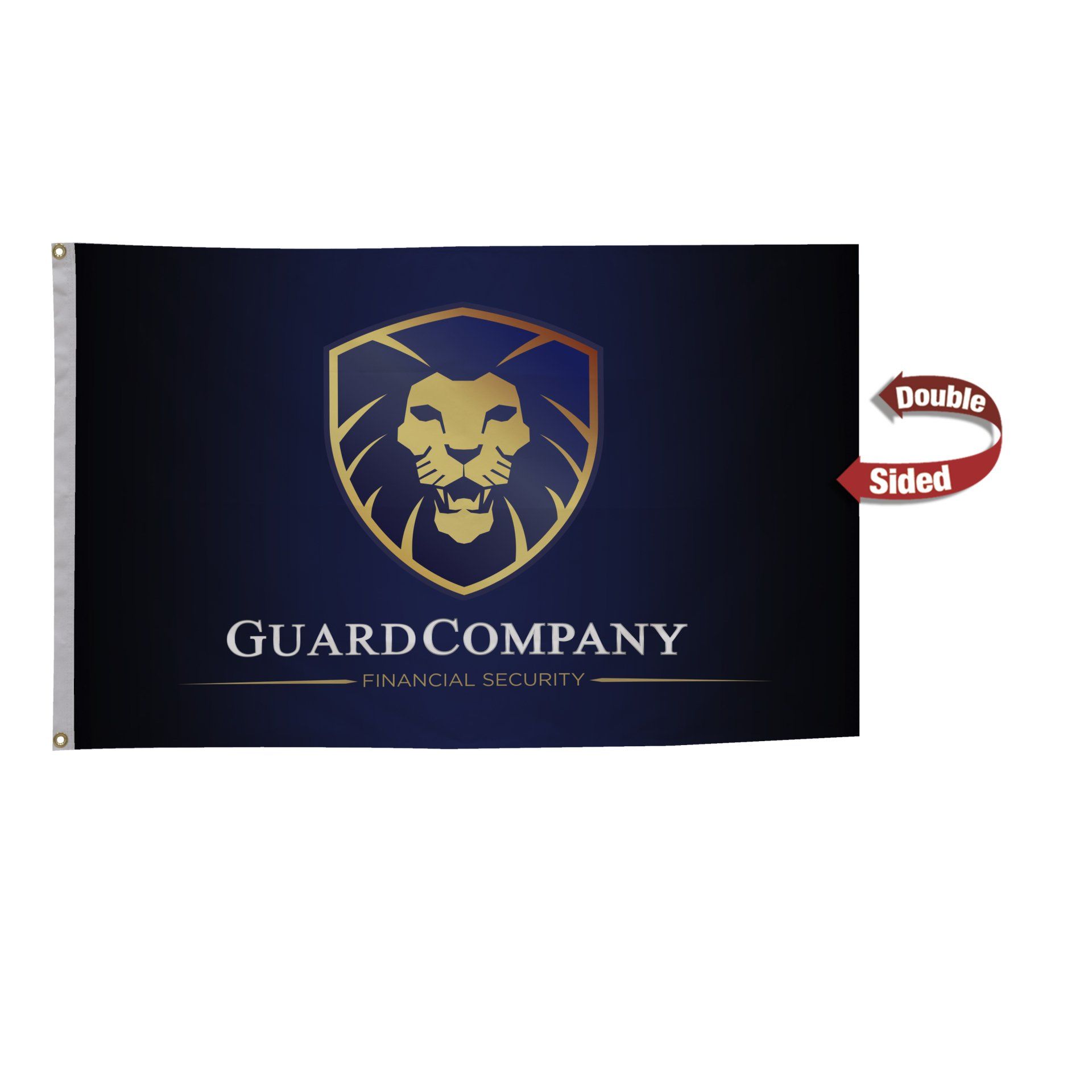 A guard company flag with a lion on it