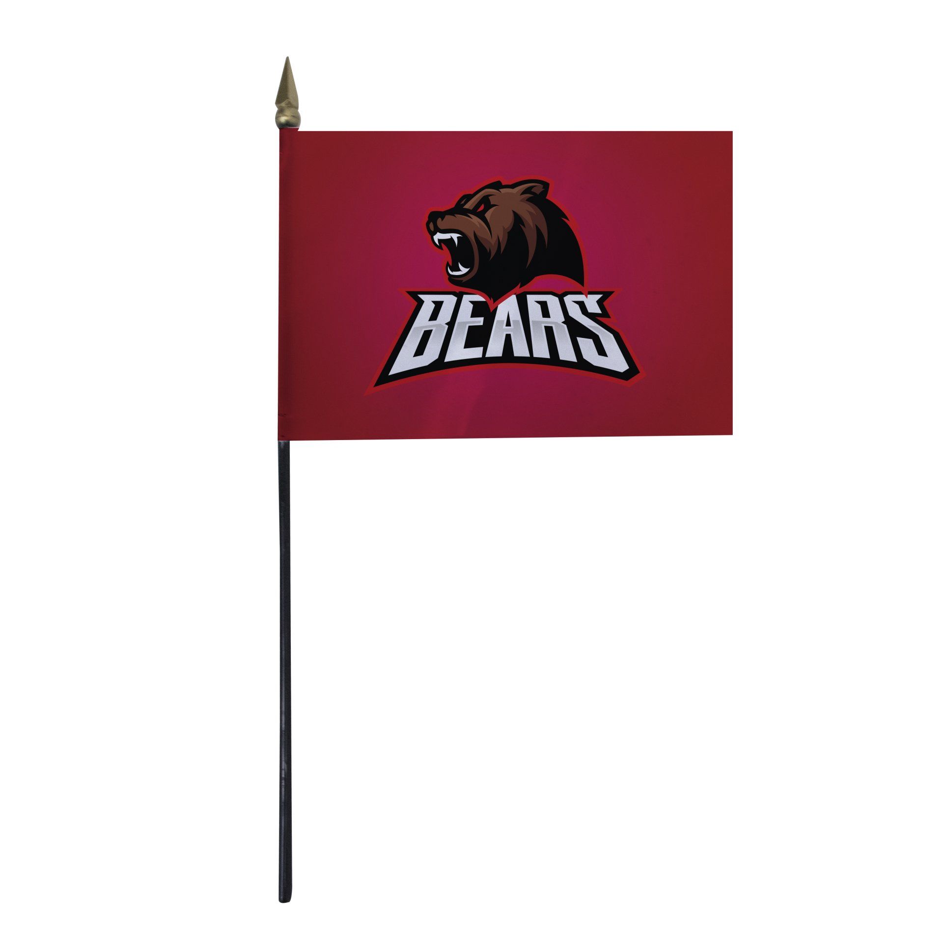 A small red flag with a bear and the word bears on it.