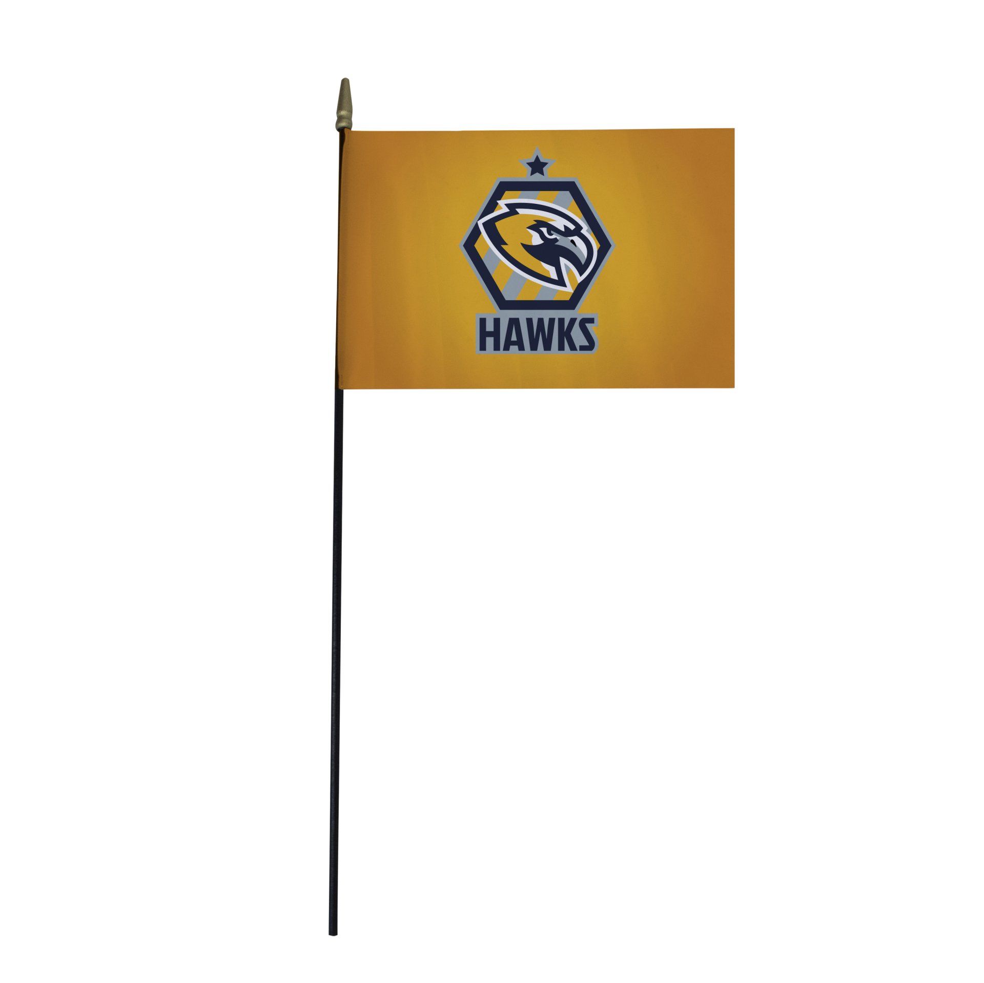 A small flag with the hawks logo on it.