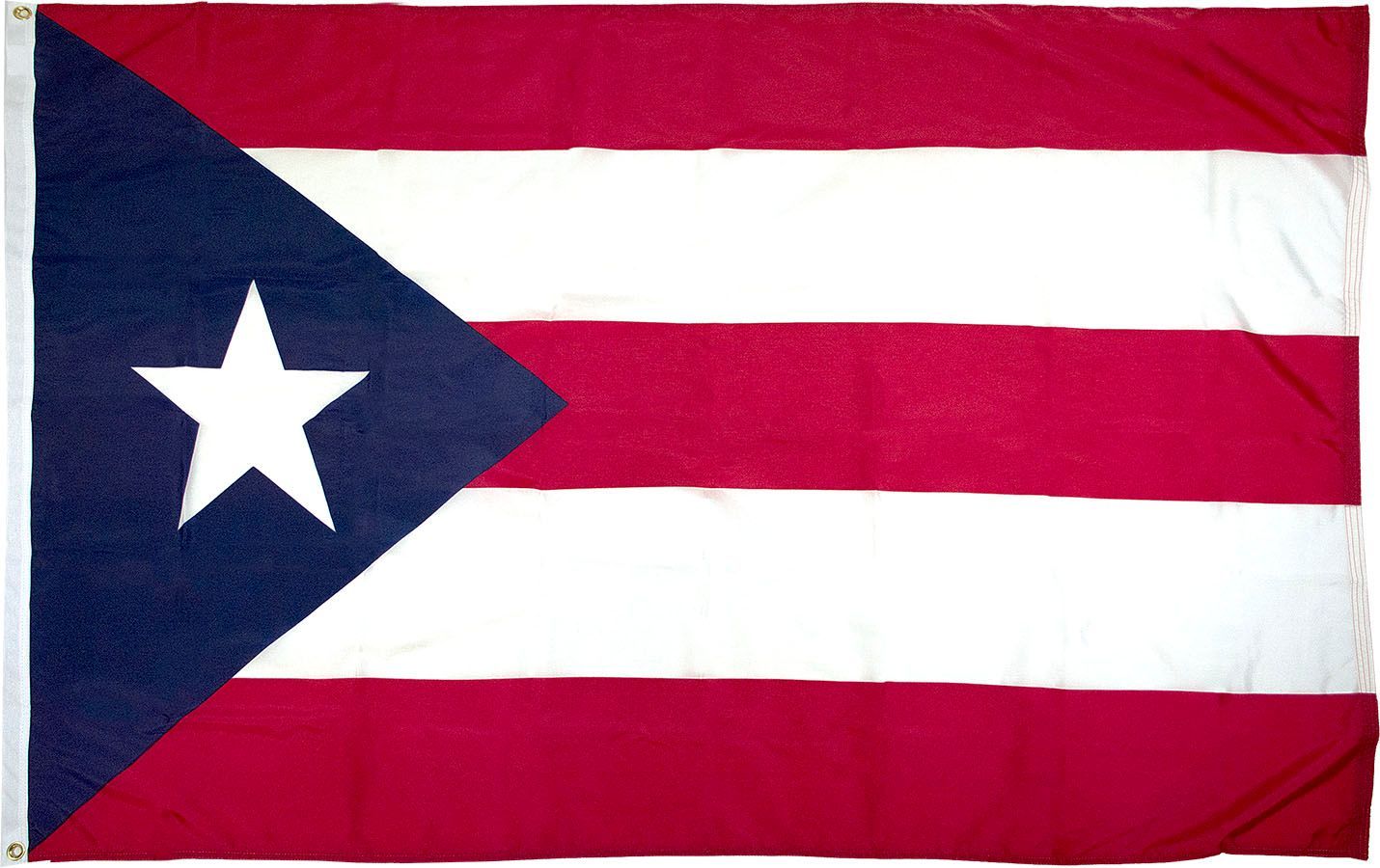 A red white and blue flag with a white star in the middle