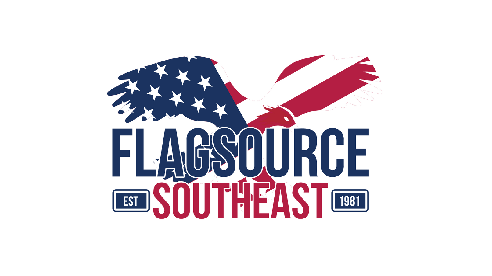 Flagsource Southeast official logo with red white and blue eagle
