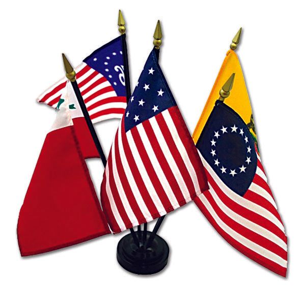 A bunch of small flags on a white background