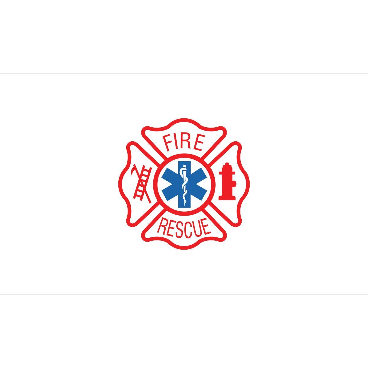 A fire rescue logo on a white background.