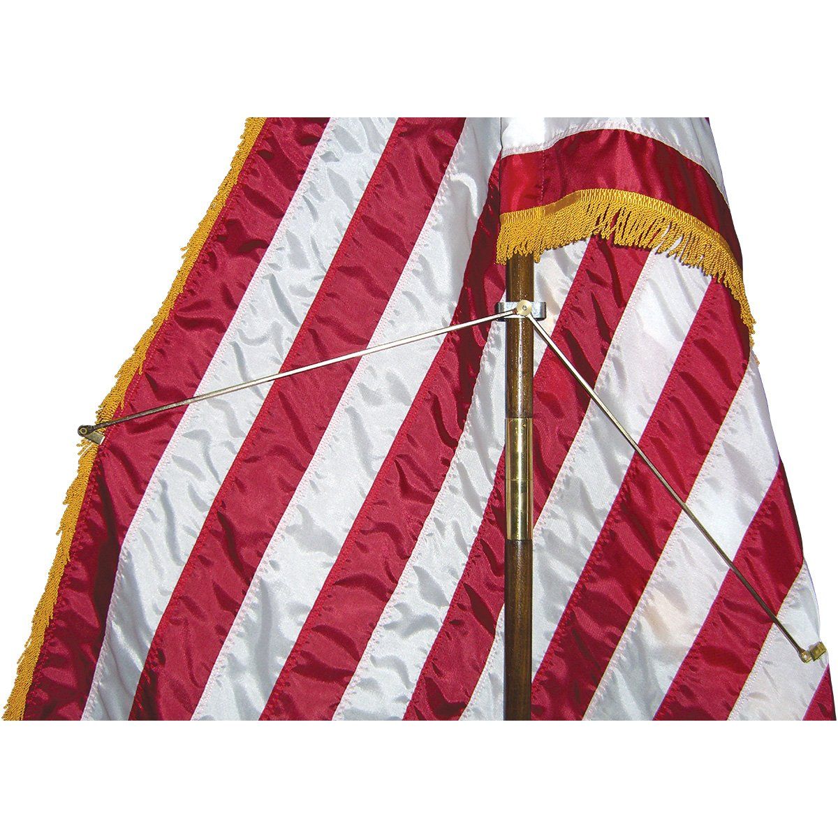 A close up of a red white and blue american flag