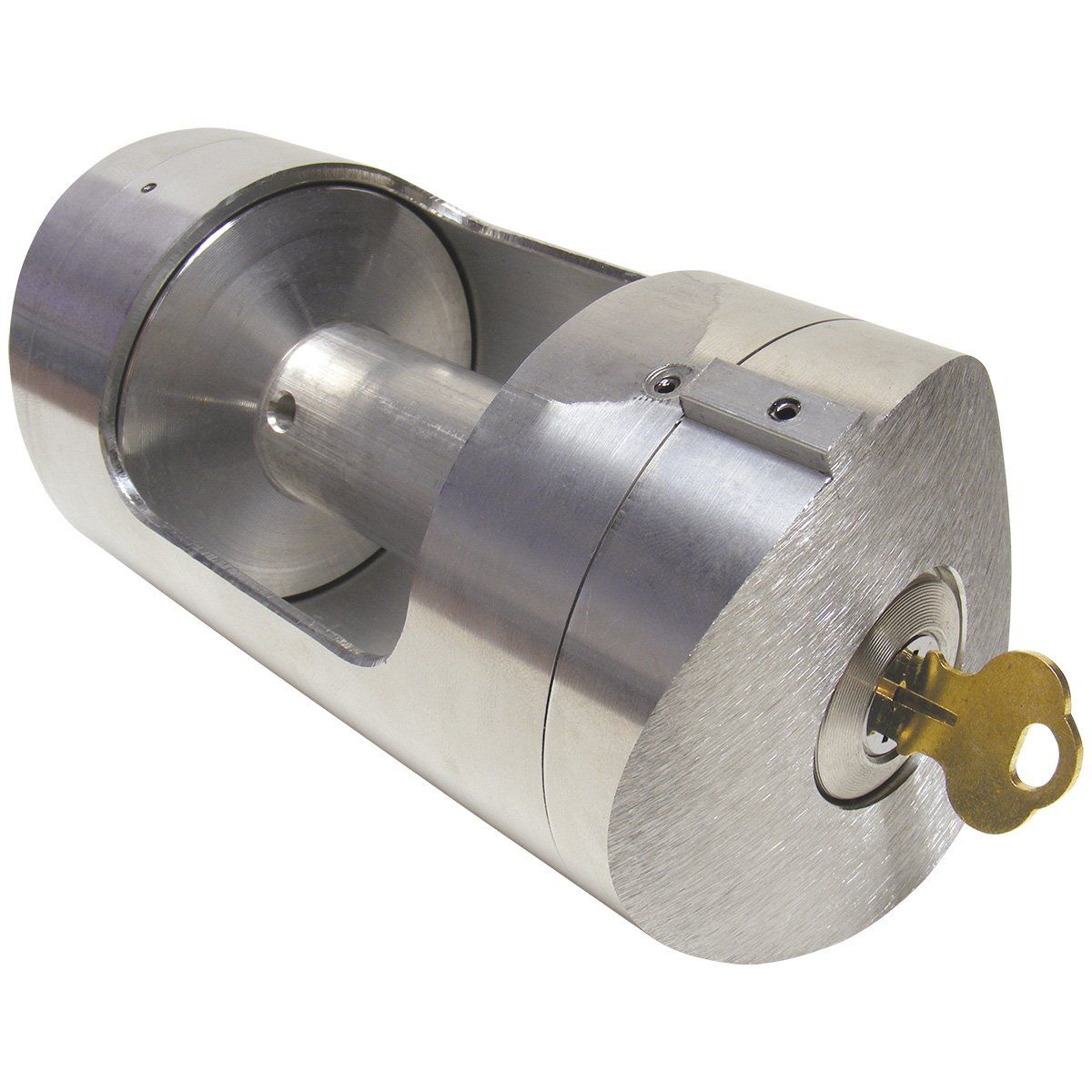 A metal object with a key in it