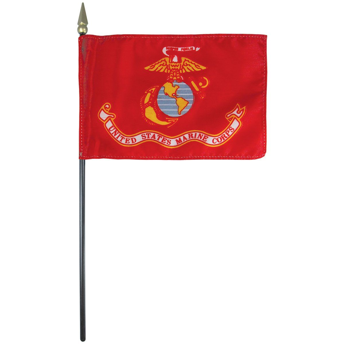 A small red flag with the united states marine corps on it