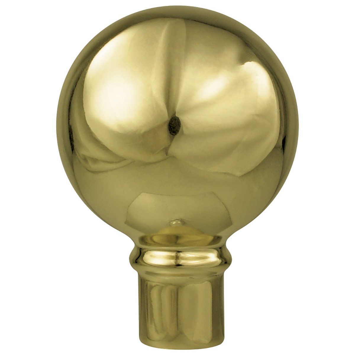 A close up of a gold ball on a white background