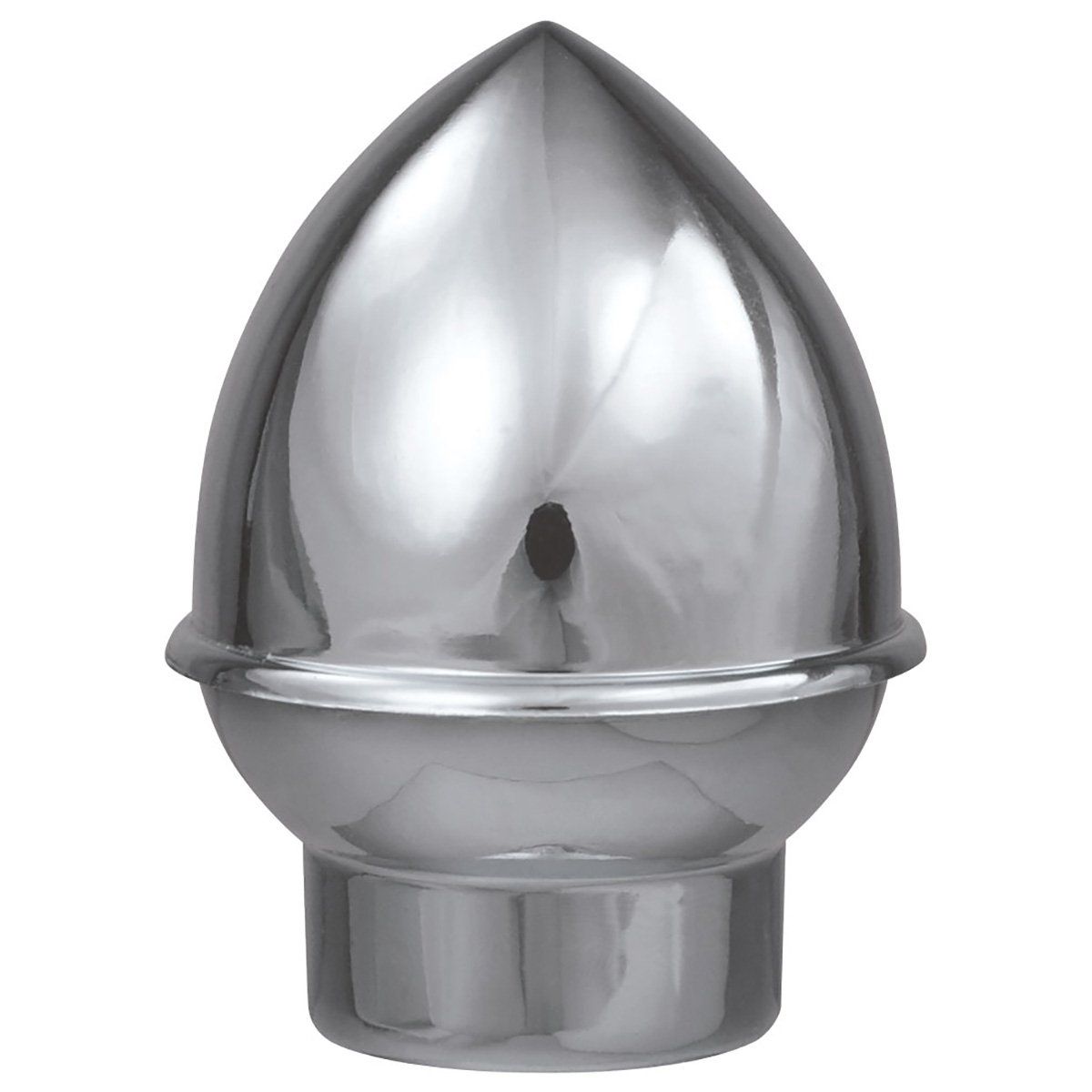 A silver metal object with a hole in the middle
