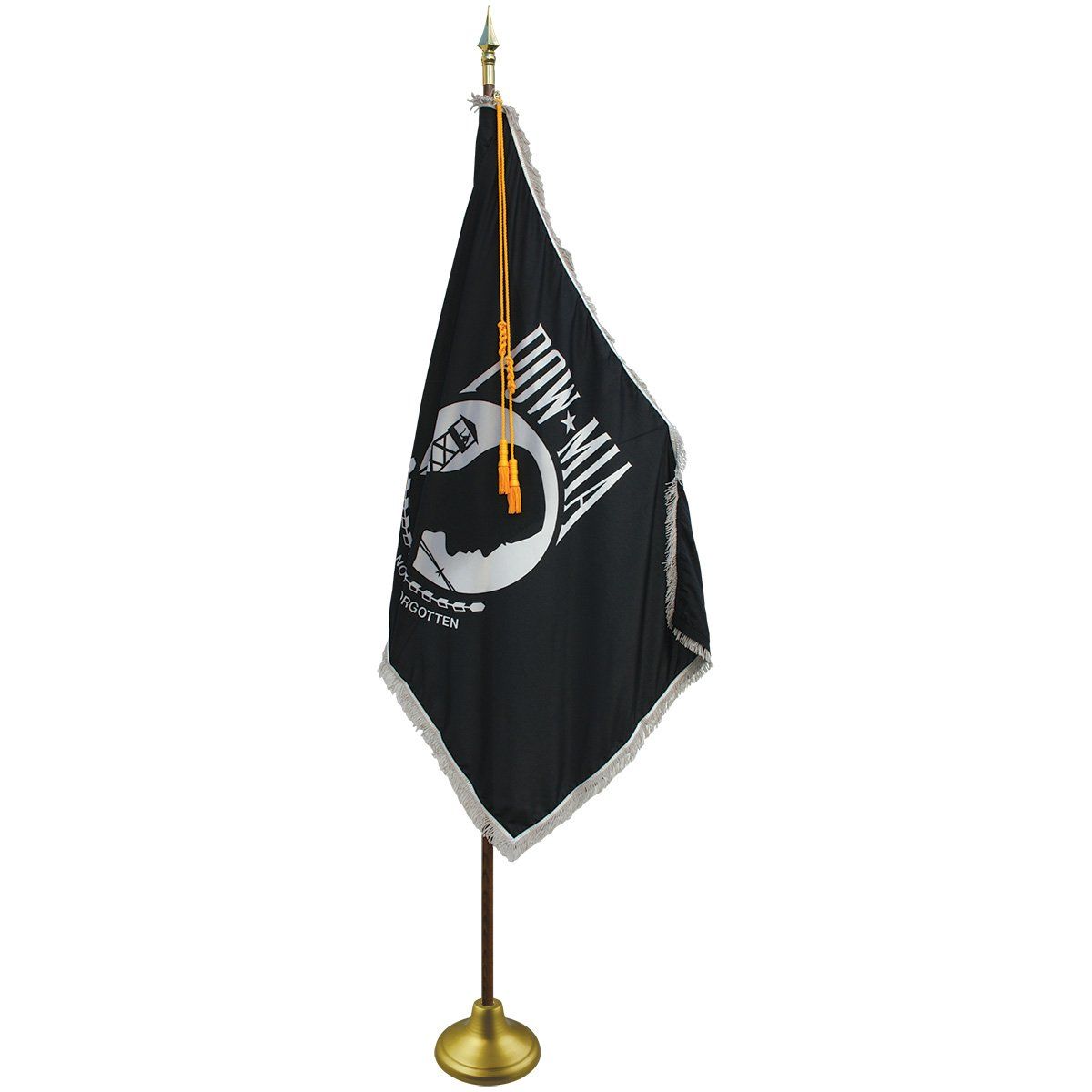A black flag with the word iron-man on it