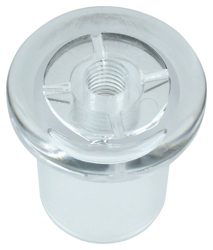 A clear plastic object with a hole in the middle