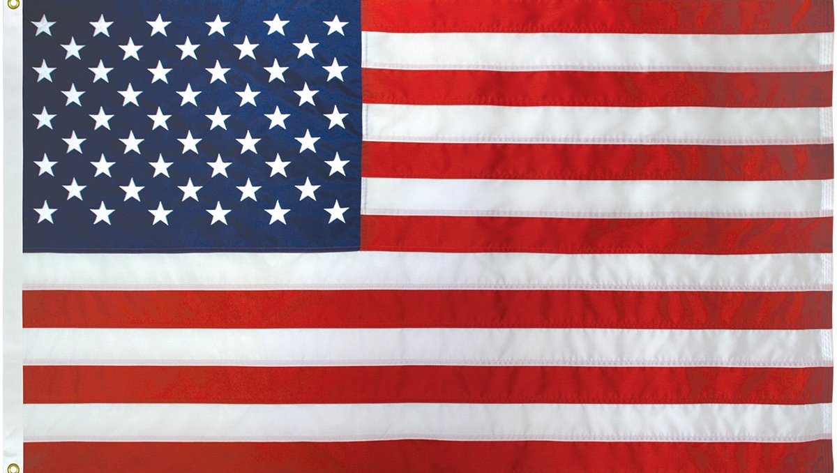 A red white and blue american flag with stars on it