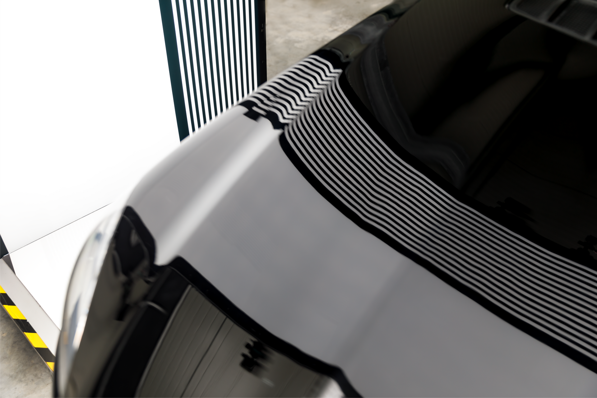 a car getting scanned closeup