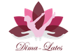 Silhouette of a person doing Pilates inside a lotus flower, logo for Dima-Lates.