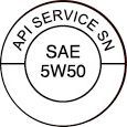 API 5w50 的黑白標誌。