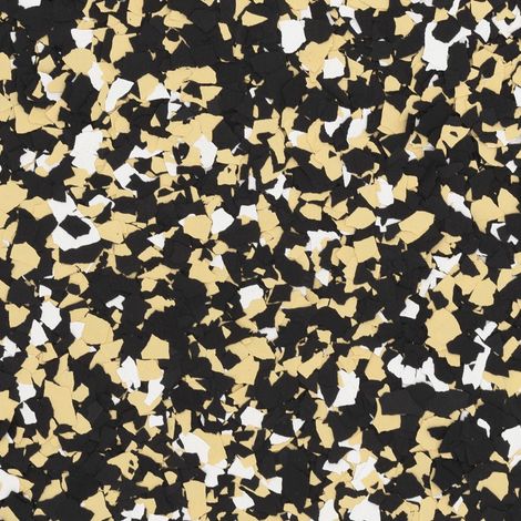 Black, white, and tan terrazzo-like speckled pattern
