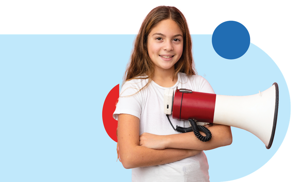 girl holding mega phone