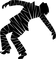 A black and white silhouette of a person laying on the ground.