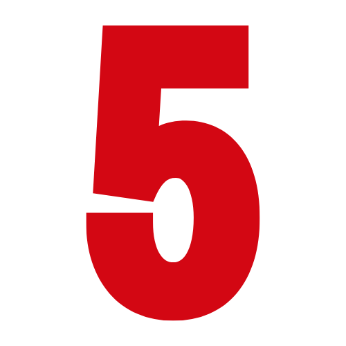 Red number 5.