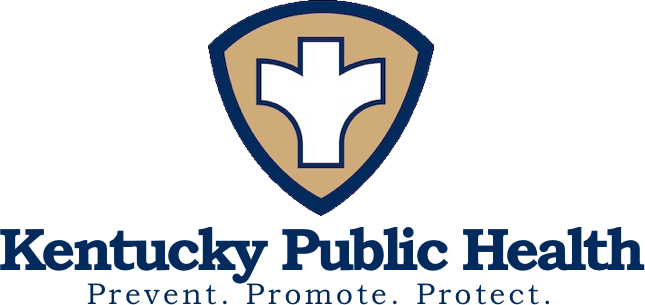 Kentucky Public Health logo: blue shield with cross symbol and text 