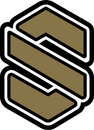 A brown and white s logo on a white background.