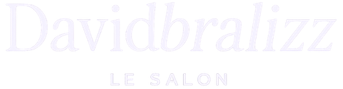 Logo Davidbralizz LE SALON en texte blanc sur fond blanc.