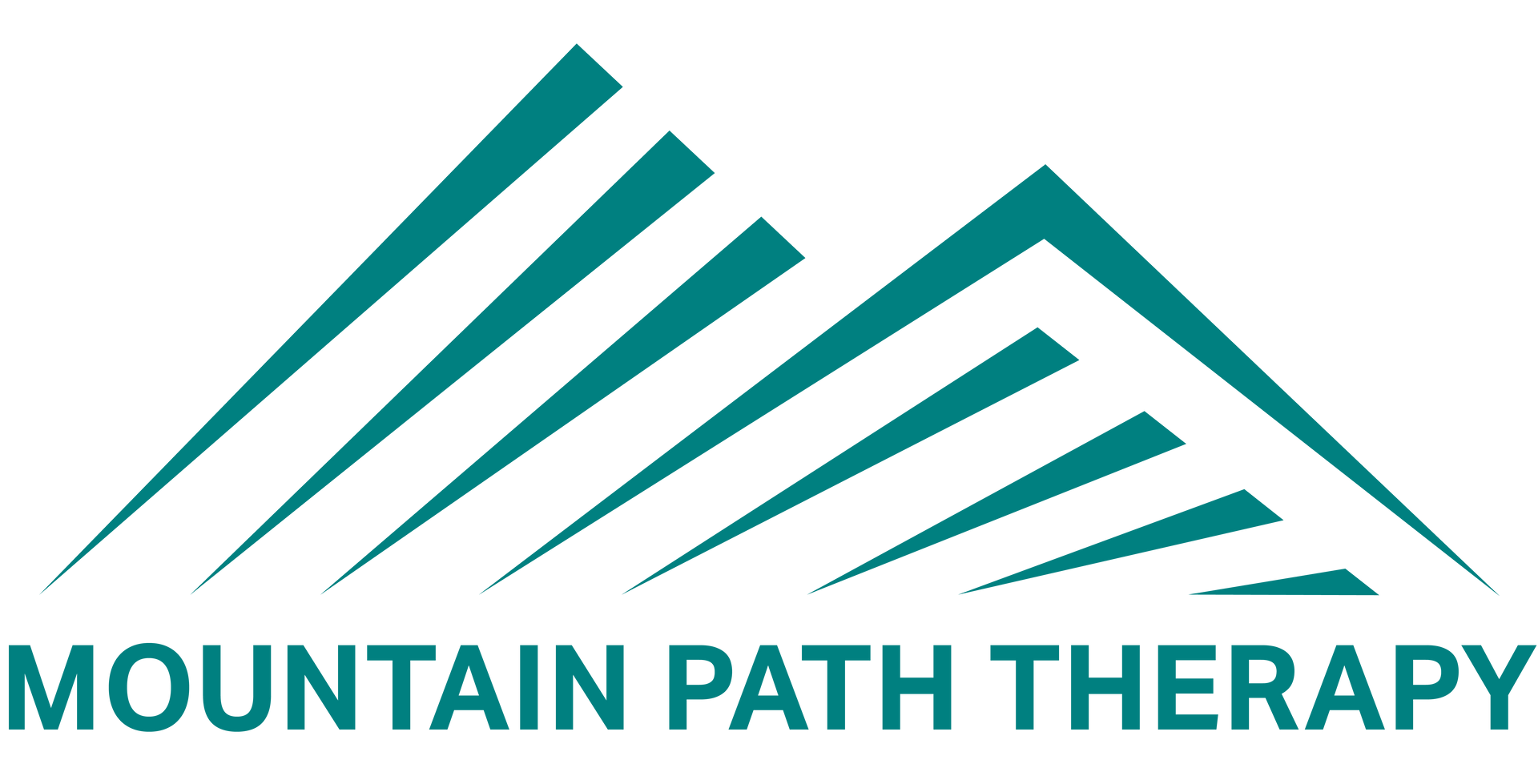 The logo for mountain path therapy shows a mountain with a roof.