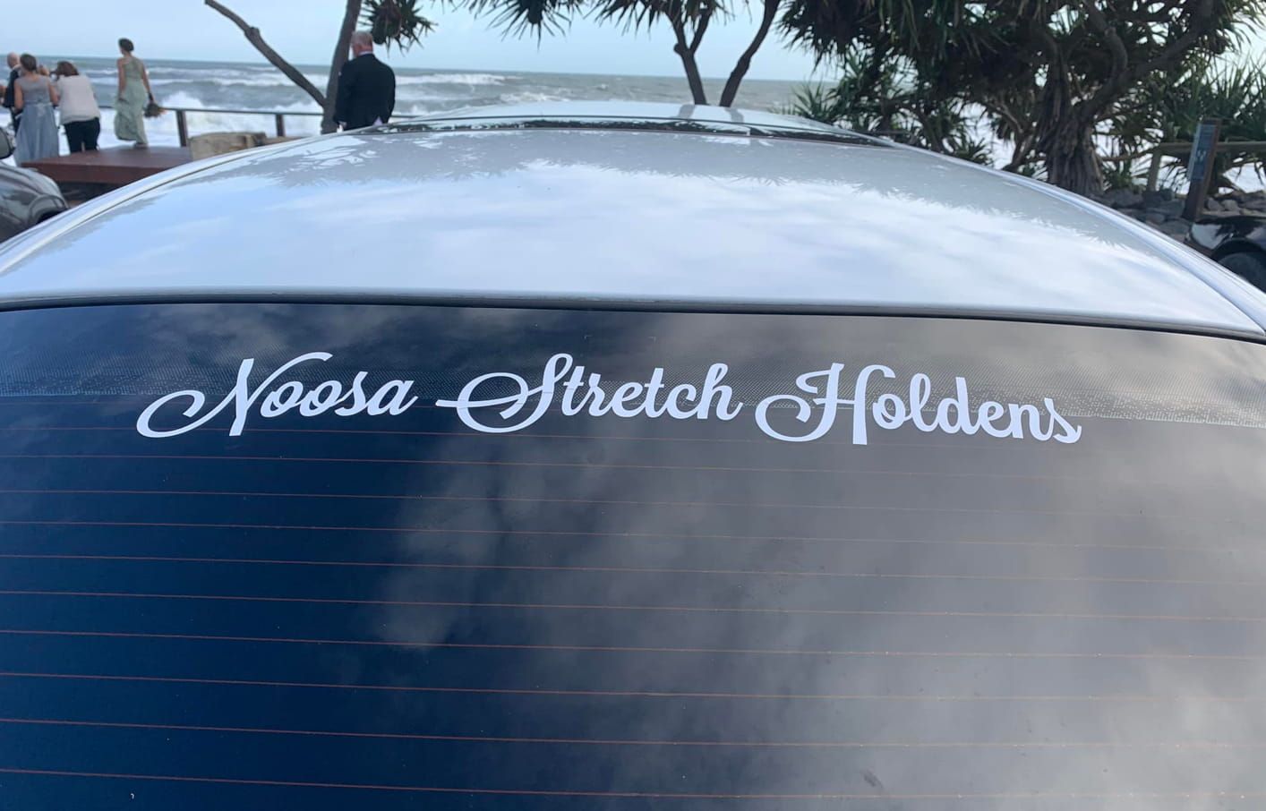 A Car With A Sticker On The Back Window — Noosa Premier Stretch Holden Transfers In Sunrise Beach, QLD