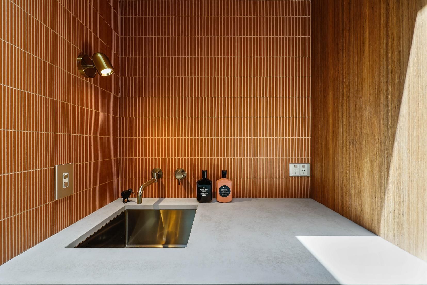 Modern Kitchen With Wood-paneled Walls — Above & Beyond Interiors in Smeaton Grange, NSW