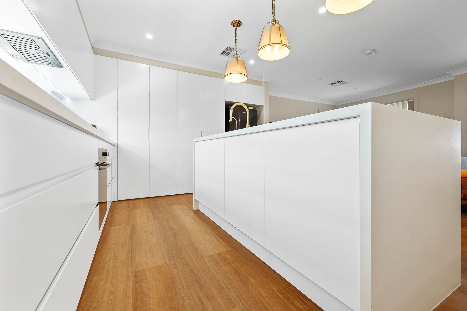 Bright Modern Hallway With White Walls — Above & Beyond Interiors in Smeaton Grange, NSW