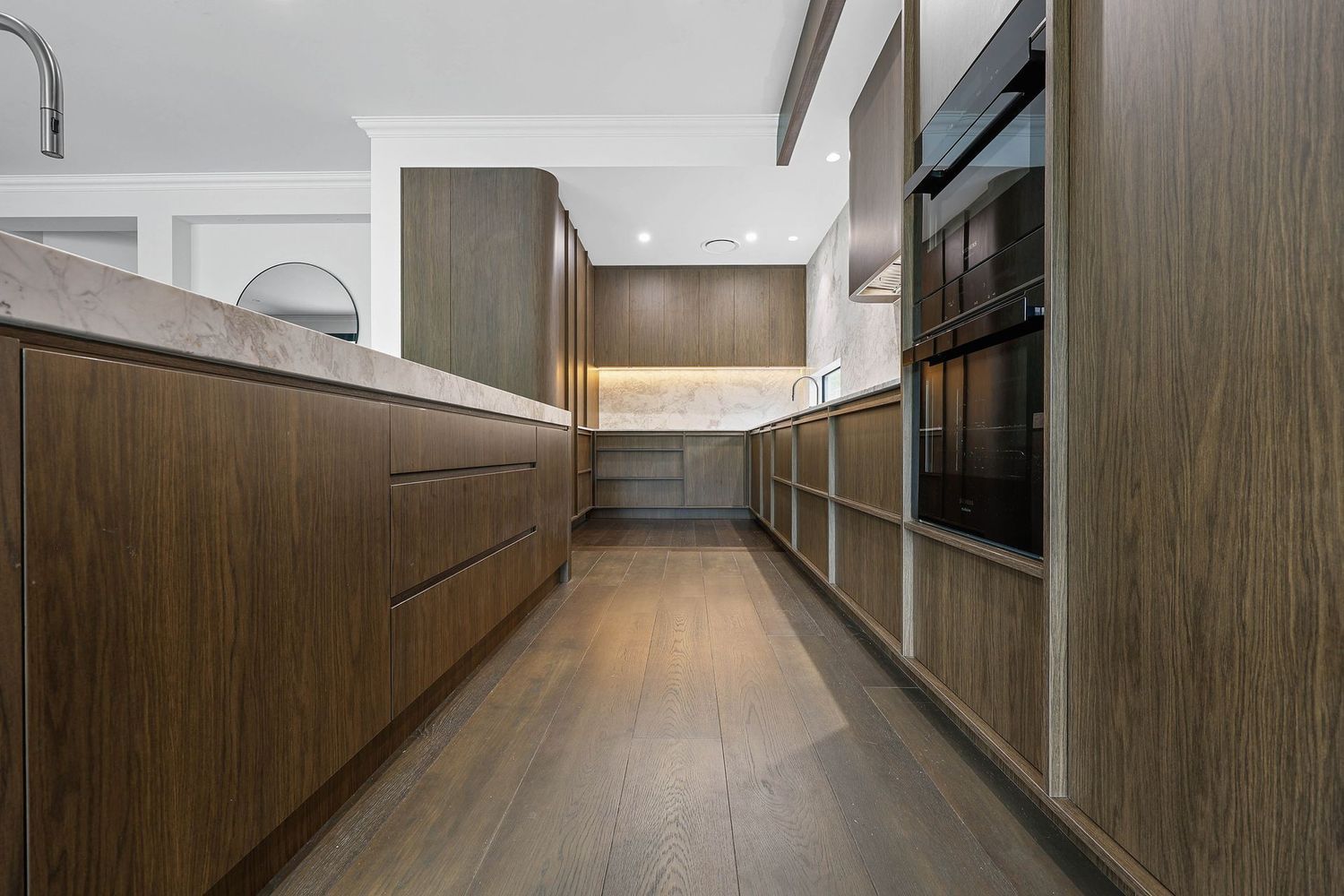 Modern Kitchen With Wood Cabinets, Long Island — Above & Beyond Interiors in Smeaton Grange, NSW