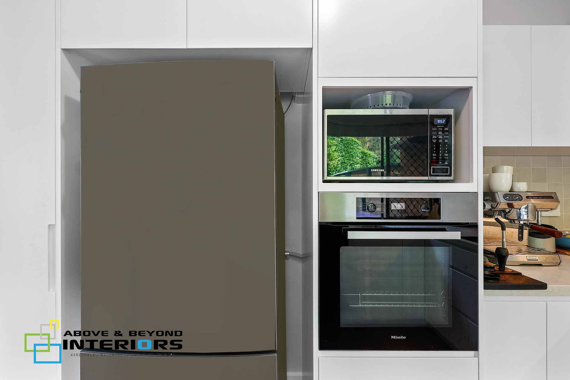 Modern Kitchen with A Built-In Microwave — Above & Beyond Interiors in Smeaton Grange, NSW