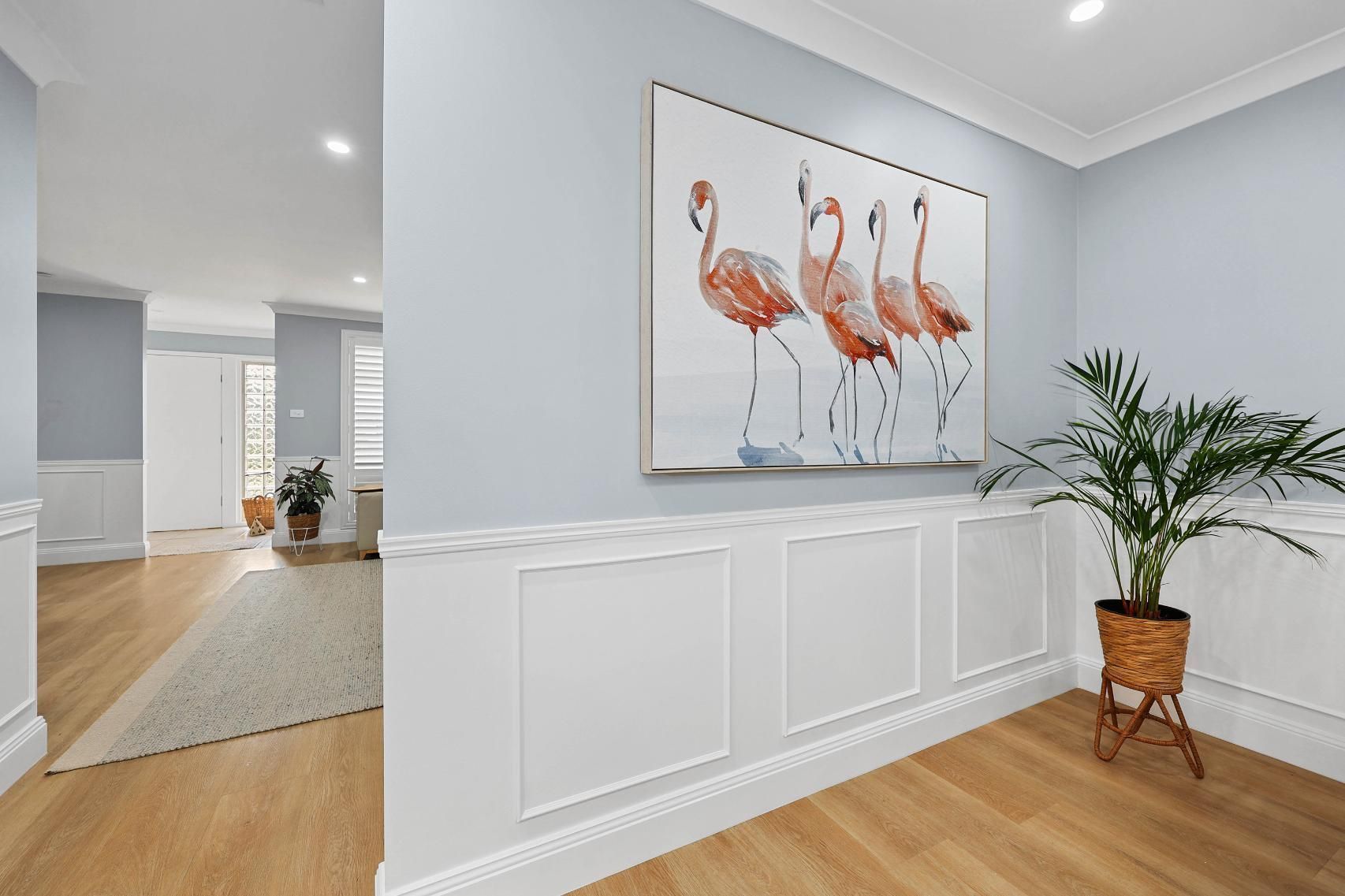 Bright Hallway With White Wainscoting — Above & Beyond Interiors in Smeaton Grange, NSW