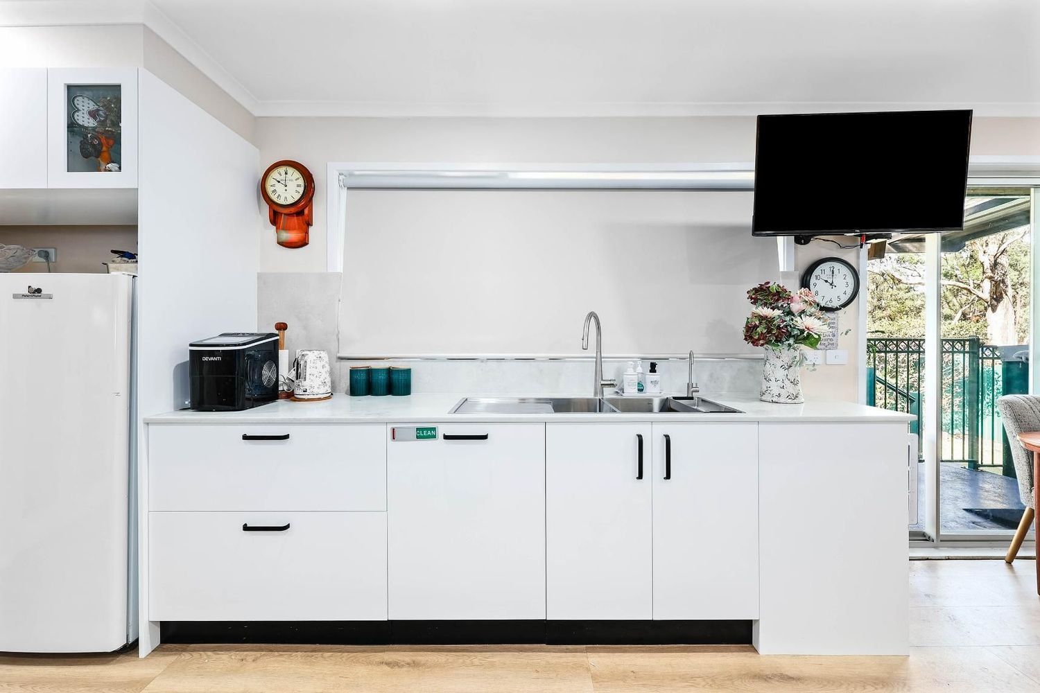 Modern White Kitchen With Cabinets, Sink, Appliances — Above & Beyond Interiors in Smeaton Grange, NSW