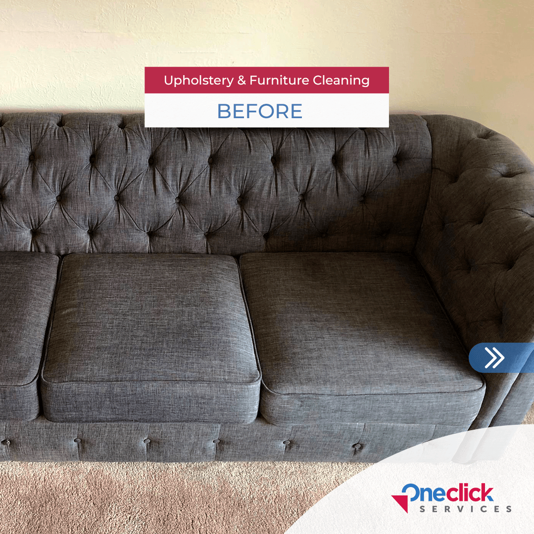 A picture of a couch before upholstery and furniture cleaning