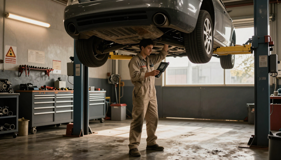 Technician working in the service bay